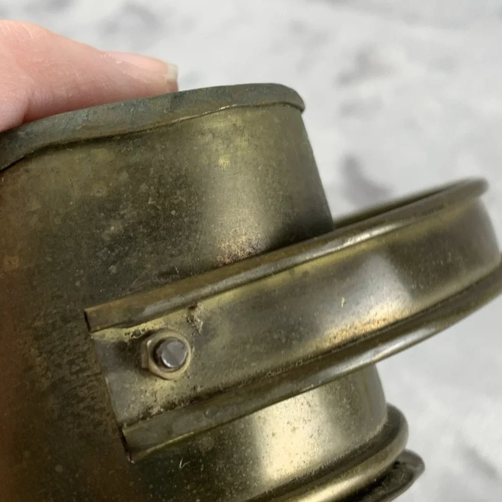 Vintage Brass Heart Shaped Trinket Box Lid Handle Patina For Potpourri Jewlery